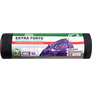 Пакети для сміття Domi з затяжками 60л, 10шт/уп (4823017403413)