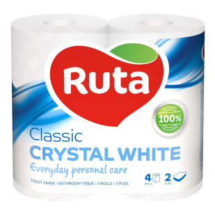 Бумага туалетная Ruta Pure White, 4шт/уп (4820023747531)