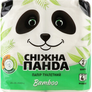 Бумага туалетная Сніжна панда Bamboo 2-слойная, 4шт/уп (4823019009415)