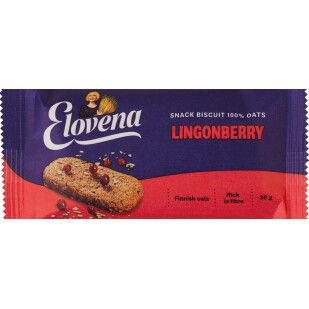 Галета Elovena вівсяна з брусницею, 30г (6411200104230)