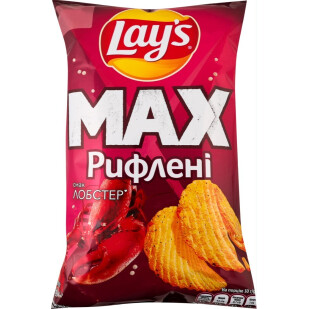 Чипсы Lay's Max рифленые со вкусом лобстера, 95г (4823063128810)
