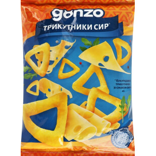 Трикутники кукурудзяні Gonzo зі смаком сиру, 40г (4820051241353)