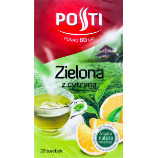 Чай зеленый Posti с лимоном, 20*1,8г/уп (5900888011394)