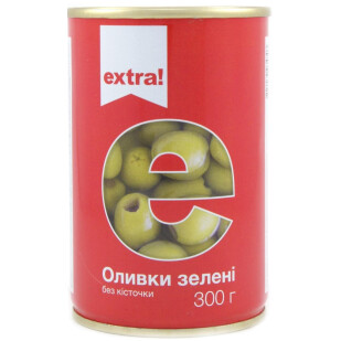 Оливки Extra! зеленые без косточки, 300г (4824034034703)