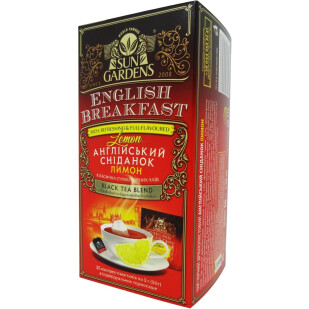 Чай черный Sun Gardens English Breakfast с лимоном, 25*1,7г