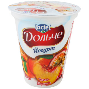 Йогурт Дольче персик-маракуя 3,2% стакан, 280г (4823065720166)
