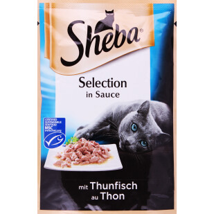 Корм для котов Sheba Black&Gold с тунцом в соусе, 85г (4770608249854)
