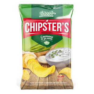 Чипсы Chipster's со вкусом сметаны и зелени, 130г (4820182740121)