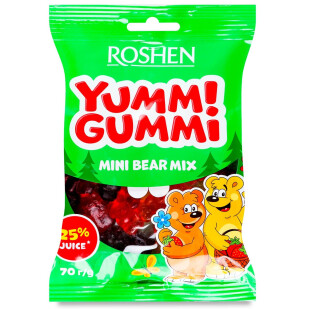 Мармелад Roshen Yummi Gummi Mini Bear Mix, 70г (4823077636349)