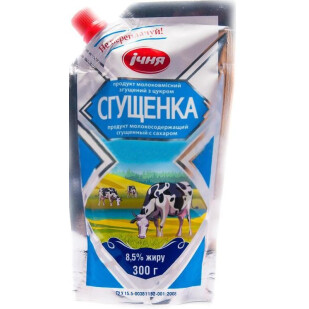 Продукт молокосодержащий сгущенный Ічня Сгущенка 8,5% дой пак, 300г (4820103342700)