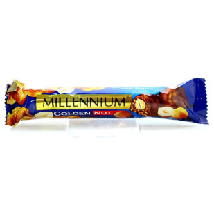 Шоколад молочний Millennium з цільним лісовим горіхом, 40г (4820075504250)