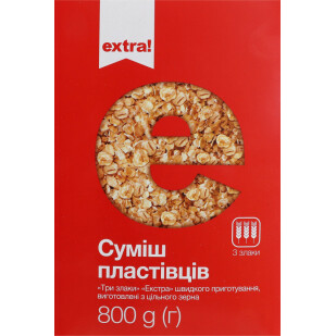 Суміш пластівців Extra! 3 злаки, 800г (4823096405896)