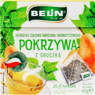 Чай фруктово-трав'яний Belin з кропивою та грушею, 20*2г (5900675007869)