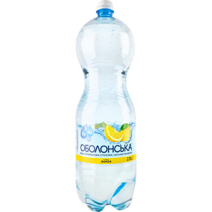 Вода мінеральна Оболонська + лимон, 2л (4820000190084)