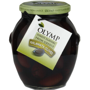 Маслини Olymp Kalamata Ex-large греческие с косточ, 370мл (5201409801945)