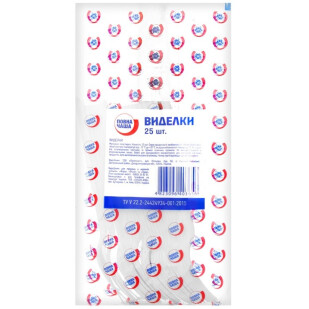 Вилки одноразовые Повна Чаша, 25шт/уп (4823096403656)