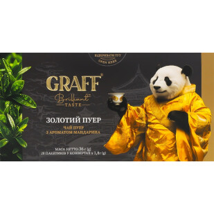 Чай Graff Золотой Пуэр с ароматом мандарина, 20*1,8г (4820279610634)