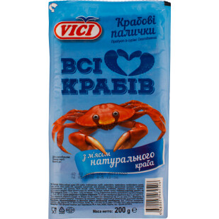 Палочки крабовые VICI с мясом краба, 200г (4680023462526)