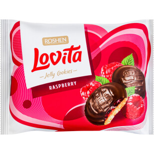 Печенье Roshen Lovita Jelly Cookies Raspberry, 420г (4823077636097)