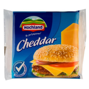 Сыр плавленый Hochland Чеддер ломтиками 40%, 130г (5902899137575)