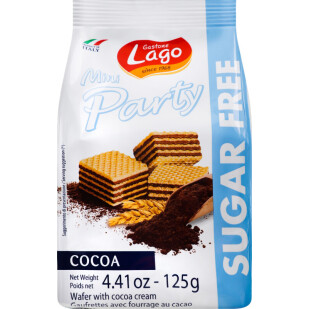 Вафли Gastone Lago с какао начинкой без сахара, 125г (8004800003607)