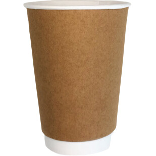 Стаканы бумажные Double Wall крафтовые 340мл 80мм, 25шт/уп