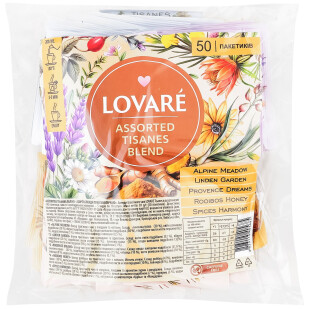 Чай трав'яний асорті Lovare 5 видів, 50*2г (4823115405685)