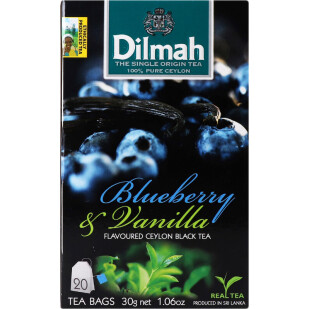 Чай чорний Dilmah Blueberry&Vanilla, 20*1,5г/уп (9312631142068)