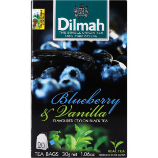 Чай черный Dilmah Blueberry&Vanilla, 20*1,5г/уп (9312631142068)
