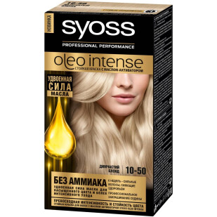 Крем-краска Syoss Oleo Intense10-50 Дымчатый блонд, шт (4015100180824)