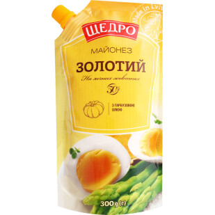 Майонез Щедро Золотой 50% д/п, 300г (4823097407318)