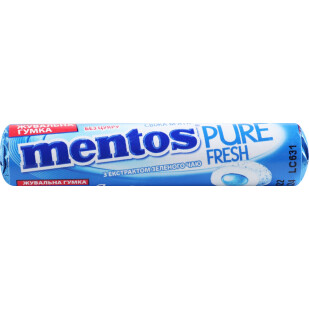 Жувальна гумка Mentos Pure fresh свіжа м'ята, 15г (8935001725428)