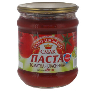 Паста томатная Королівський смак Классическ 25%, 480г (4820175660429)