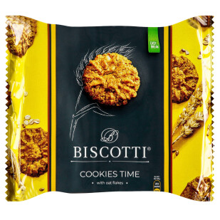 Печенье Biscotti Кукис-тайм с овсяными хлопьями, 170г (4820216120066)