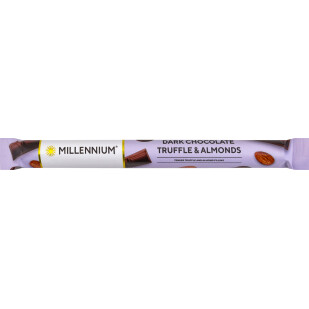 Шоколад черный Millennium с трюфельной начинкой-миндалем, 38г (4820075503918)