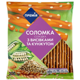 Соломка Премія з висівками та кунжутом солодка, 200г (4823096419824)