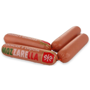 Сосиски М'ясна Гільдія с сыром Моцарелла в/с п/а, кг