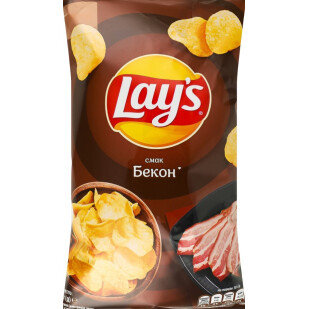 Чипси Lay's картопляні зі смаком бекону, 120г (4823063125413)