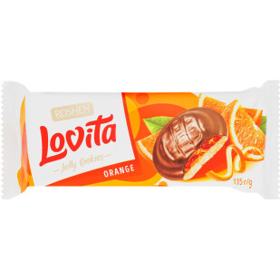 Печиво Roshen Lovita Jelly Cookies смак апельсину, 135г (4823077634222)