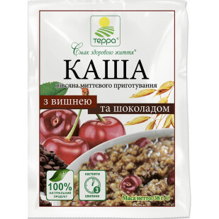 Каша Терра вівсяна з вишнею та шоколадом, 38г (4820015734372)