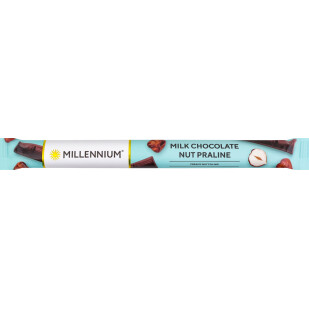 Шоколад молочний Millennium горіхове праліне, 38г (4820075504199)