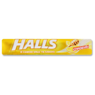 Льодяники Halls зі смаком меду та лимону, 25,2г (7622201460341)
