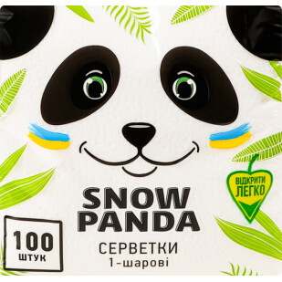 Серветки паперові Сніжна панда білі 240х240мм, 100шт/уп (4823019007879)