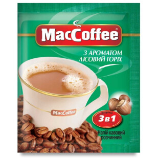 Кофейный напиток MacCoffee Лесной орех 3в1, 18г (8887290101707)
