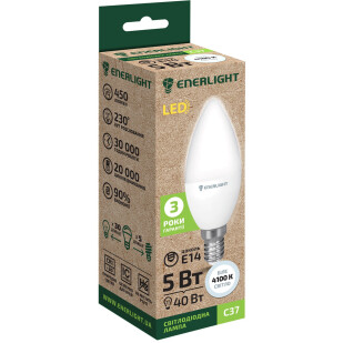 Лампа светодиодная Enerlight С37 5Вт 4100K E14, шт (4823093500129)
