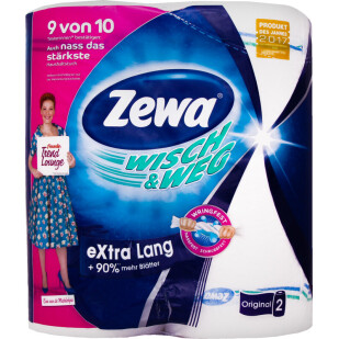 Полотенца бумажные Zewa Wisch&Weg Original Extra Lang 2сл, 2шт/уп (7322540833300)