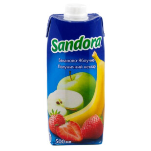 Нектар Sandora бананово-яблочно-клубничный, 0,5л (4823063109017)