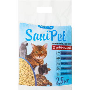 Наповнювач древесний SaniPet Універсальний, 2,5кг (4820157404164)