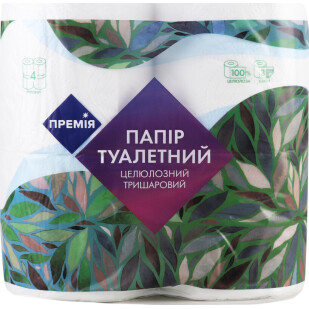 Бумага туалетная Премія 3-слойная, 4шт (4823096415925)