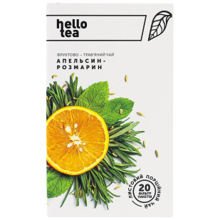 Чай трав'яний Hello Tea Апельсин-розмарин, 20×3г/уп (4820230480085)